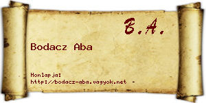 Bodacz Aba névjegykártya